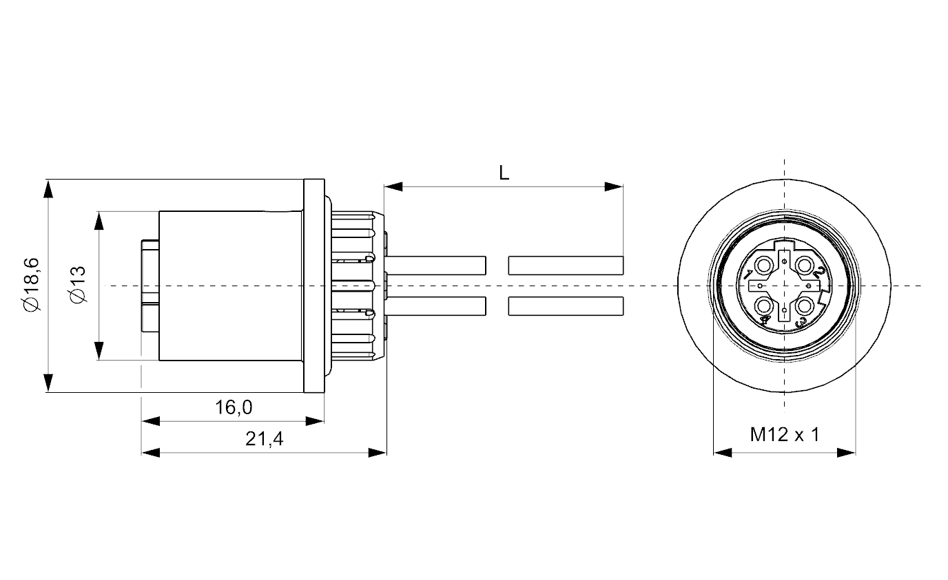 M12 FD4 Einpressflansch